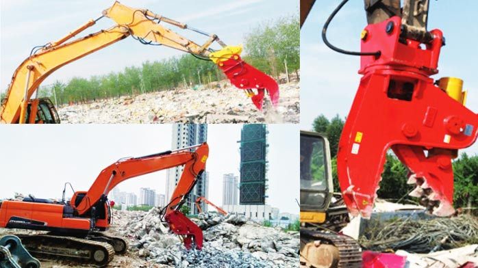 独特设计粉碎钳，混凝土钢筋易分离。